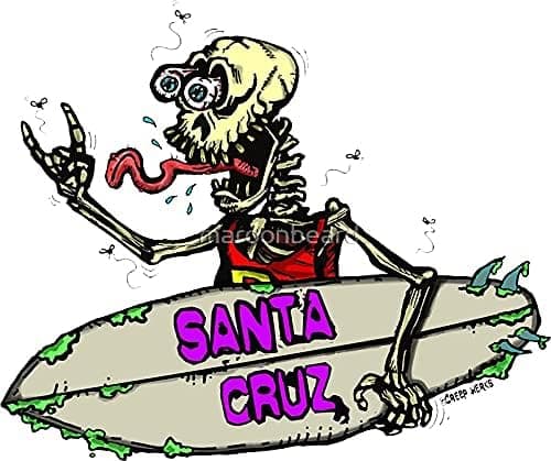 Santa Cruz Skeleton Surfer Creep - Sticker Graphic Car Sticker Window Decal Vinyl