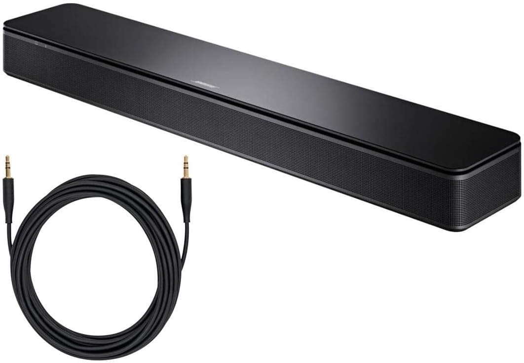 Bose TV Speaker Soundbar with Bluetooth and HDMI-ARC connectivity, Black Bundle with Bass Module Connection Cable