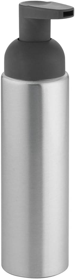 InterDesign Metro Aluminum Foaming Soap Dispenser Pump for Kitchen or Bathroom Vanity, Brushed/Matte Charcoal
