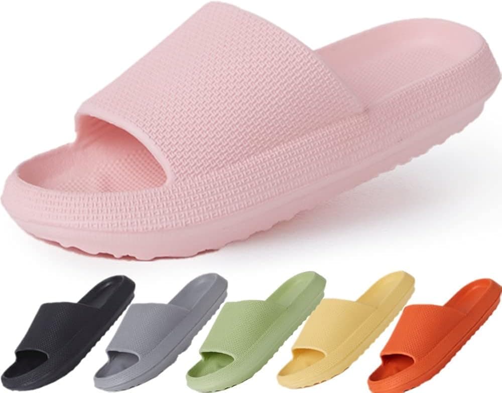 BING RUI CO Cloud Slides for Women and Men Pillow Slippers Non-Slip Bathroom Shower Sandals Soft Thick Sole…