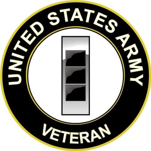 U.S. Army Chief Warrant Officer 3 Veteran Window Bumper Sticker Decal 3.8"