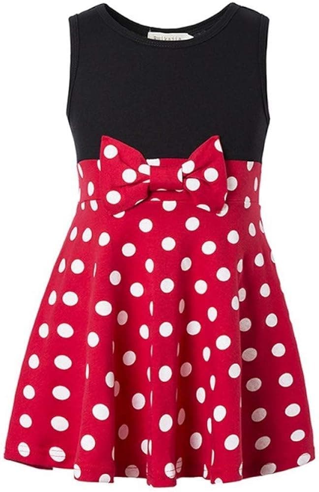 Girls Minnie Princess Dresses Mini Dress for Girls Minnie Costume Baby Girl Dress Polka Dot Dress