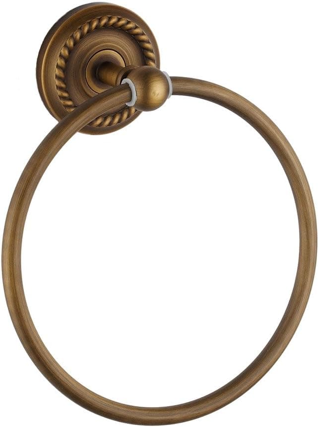 Marmolux Acc Morocco Collection 3432-AB Bathroom Towel Ring Holder Antique Brass, Brushed Bonze