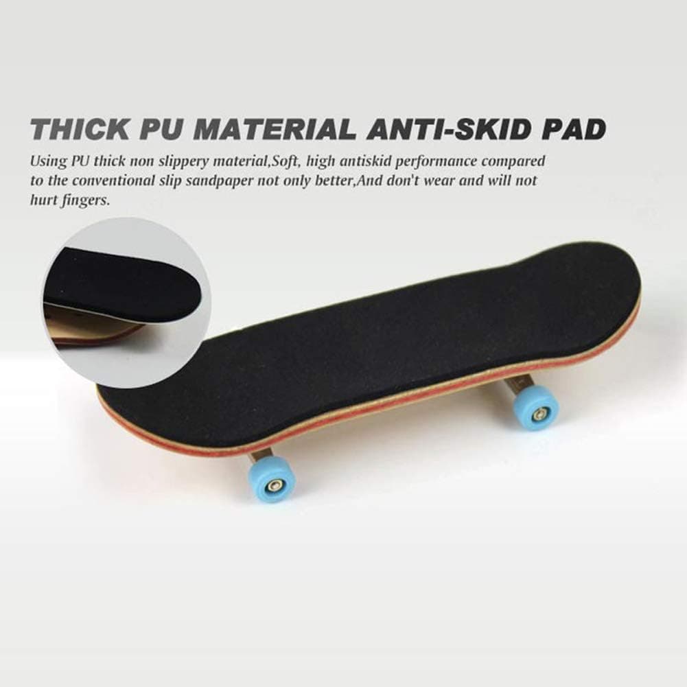 Ingzy Wooden Finger Skateboard Complete Mini Fingerboard with Soft Pad and Bearing Wheels, Maple Finger Board Need to Assemble, Finger Toy for Kids