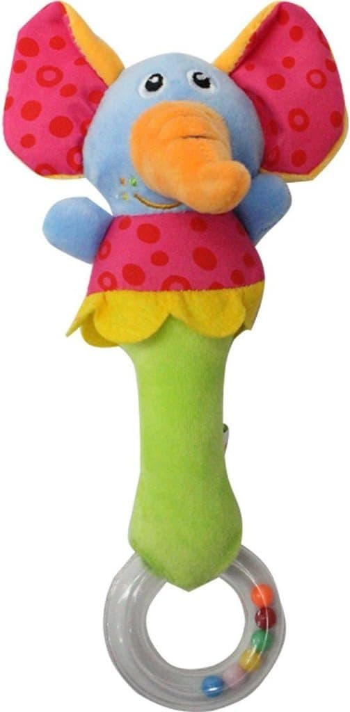 Babyfans Baby Kid Soft Animal Model Handbell Rattles Handle Lion Developmental Toy,Elephant