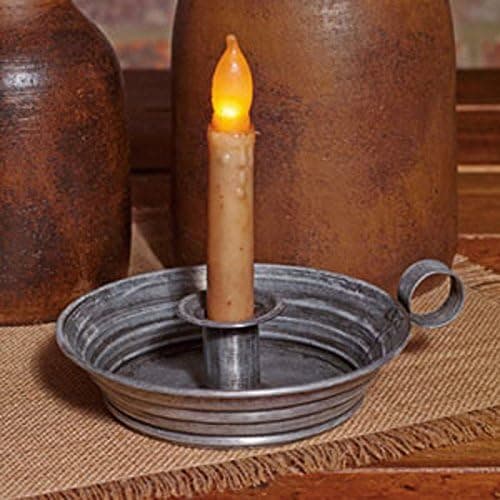 Ol' Tin Chamber Stick Candle Taper holder