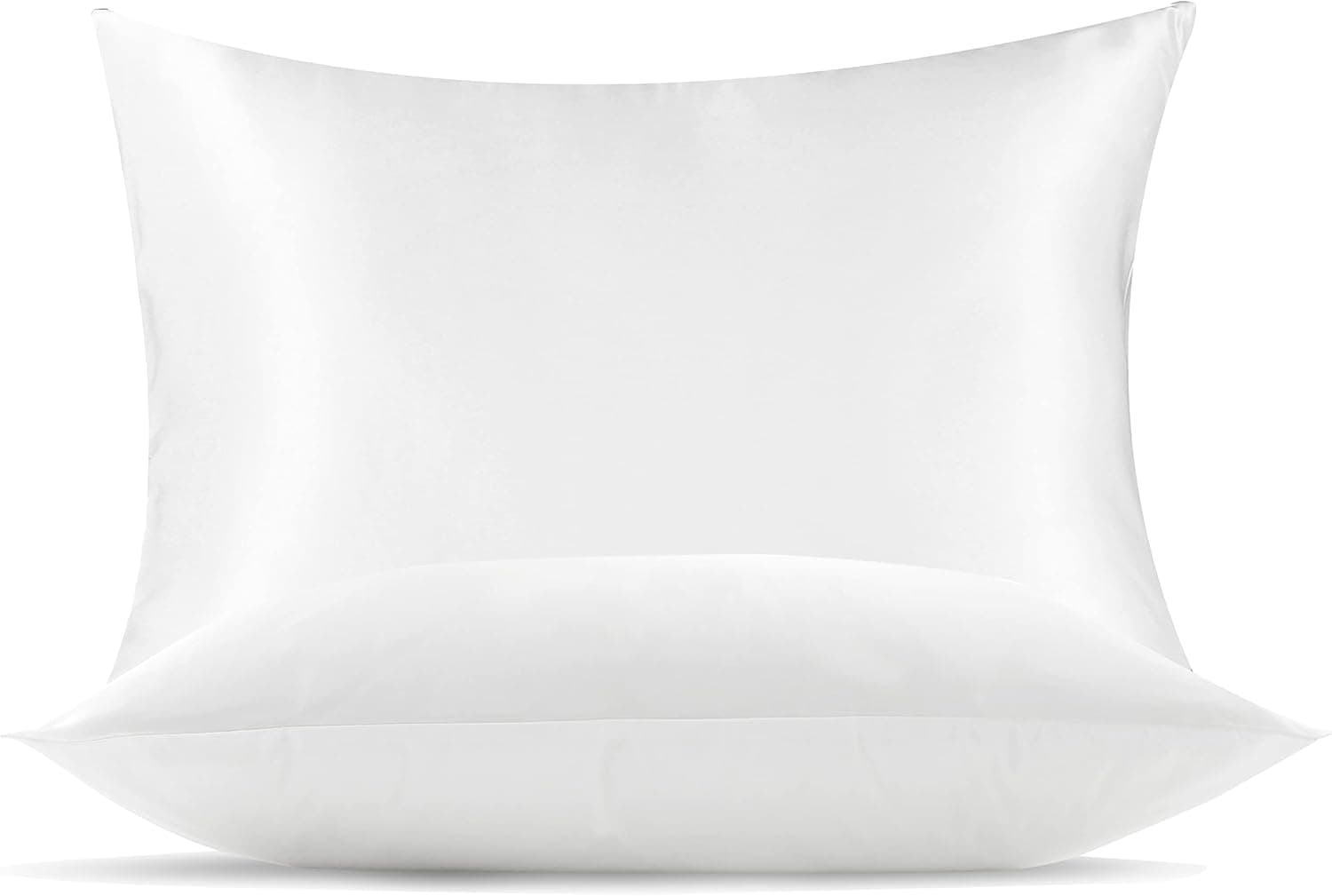 JZS 100% Natural Mulberry Silk Pillowcase for Hair and Skin, 19 Momme Silk and Cotton Bed Pillow Case with Hidden Zipper 1 Pack (Ivory, King 20"X36")