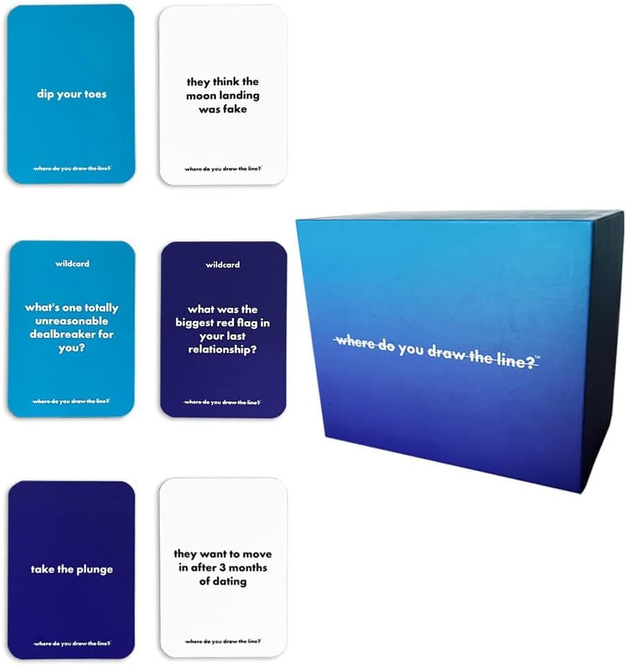 where do you draw the line? - Card Game for Great Conversations on Dates and Game Nights with Friends. 180 Questions and prompts to Connect with Friends, Family, and When Dating