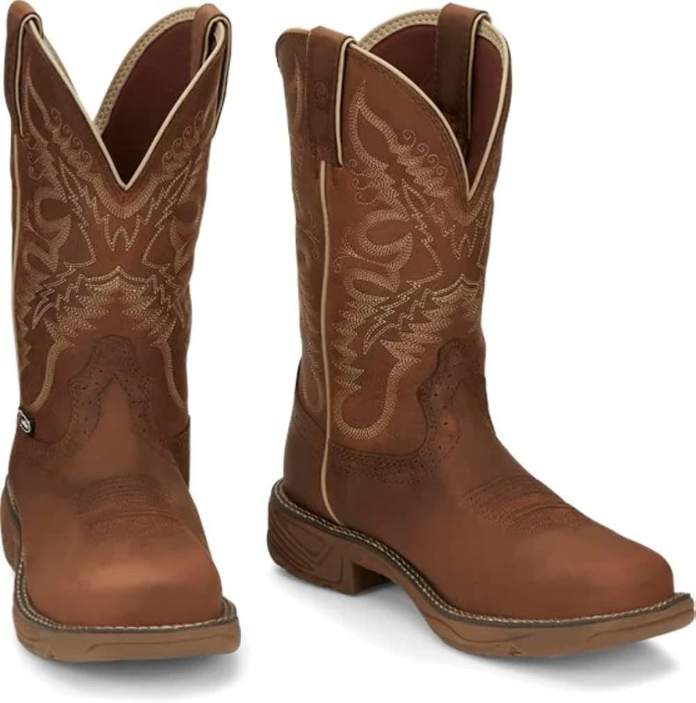 Justin Boots Women's Stampede Rush Tan Waterproof Soft Toe Work Boot
