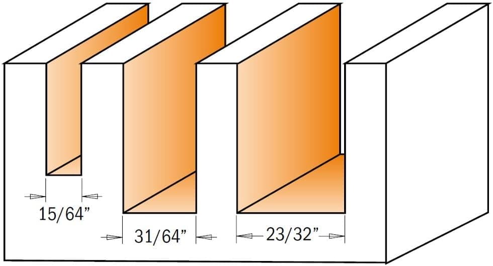 CMT 811.501.11 3-Piece Plywood Groove 1/2-Inch Shank Router Bit Set