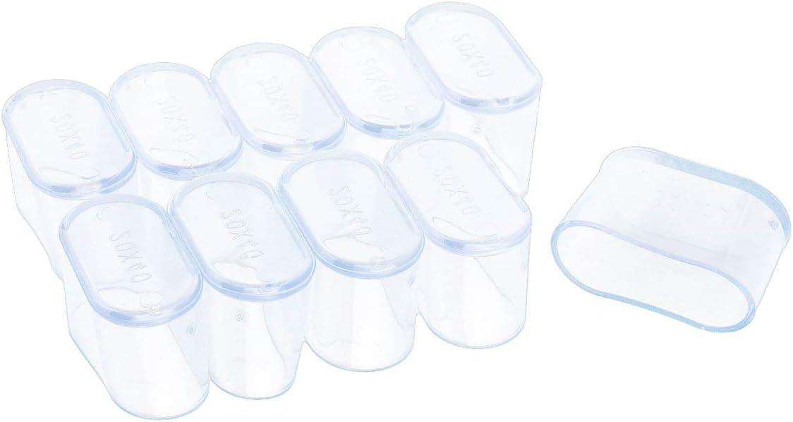 dPois 10Pcs Oval Furniture Feet Pads Rubber Table Chair Leg End Caps Covers Tips Floor Protectors to Protect Hardwood Floor from Scratches and Damages Clear 20 * 40mm