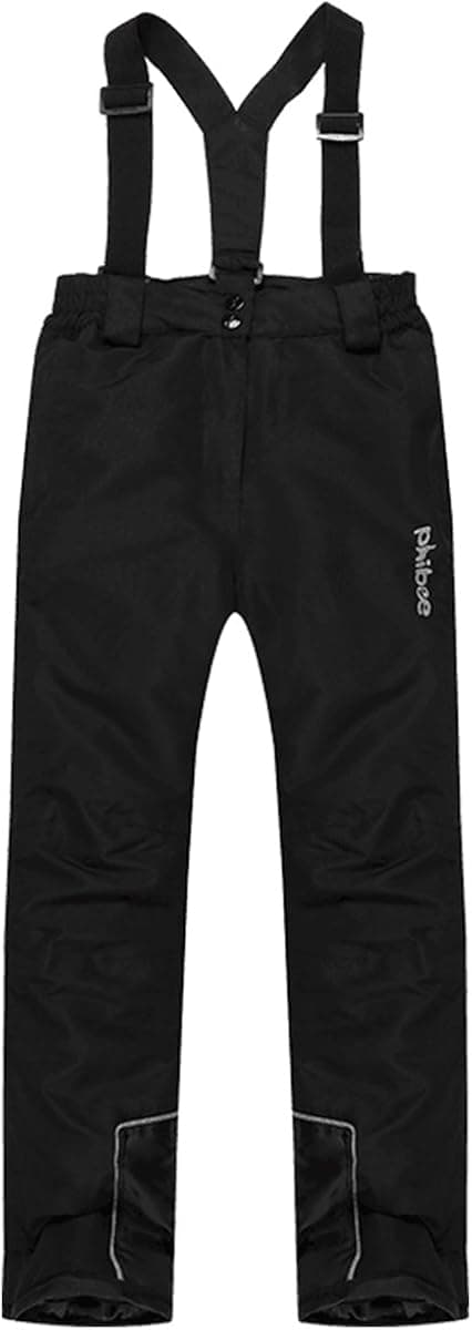 PHIBEE Girls' Waterproof Windproof Breathable Polyester Snow Ski Pants