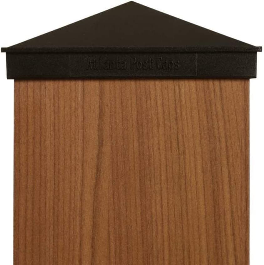 6x6 Post Cap (6.0") - Black Aluminum Pyramid Style Metal Top for Outdoor Fences, Mailboxes & Decks, by Atlanta Post Caps…