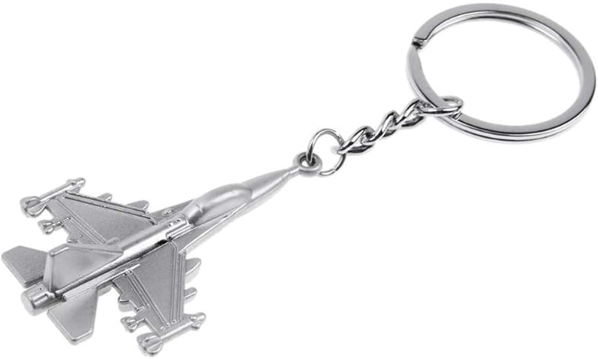 ODETOJOY Metal Fighter Plane Keychain Charm Key Holder Key Chain Souvenir Thank You Gift Battleplane F16 Fighter Model Toy