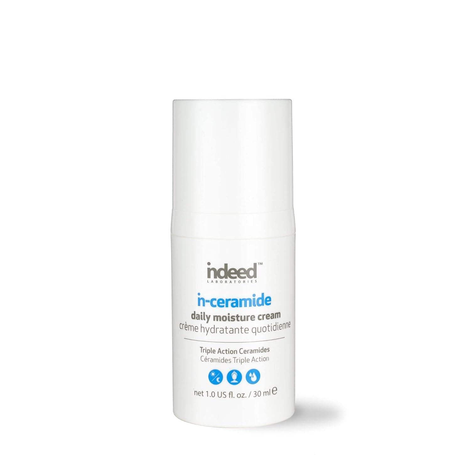 Indeed Labs In-ceramide Daily Moisturizing Cream - A Blend Of Hyaluronic Acid And Collagen - Hydrating Face And Body Cream For Dry And Aging Skin - A Gluten-free Fast Acting Ceramine Blend To Hydrates Skin By Over 75% In Just One Hour. Fragrance-free. 1.0 Fl Oz