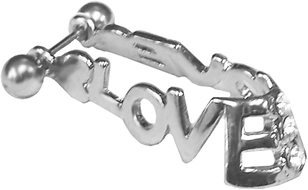 Love Cartilage Earring Cuff 20g-18g-16g Straight Barbell-Helix Cartilage Piercing Jewelry