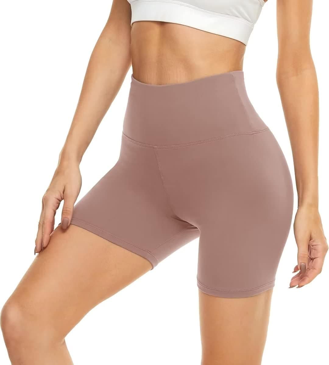 HIGHDAYS 5” Biker Shorts for Women - High Waist Tummy Control Stretch Spandex Workout Shorts for Yoga Running Athletic Gym