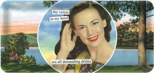 Anne Taintor Hostess Tray, Voices in My Head