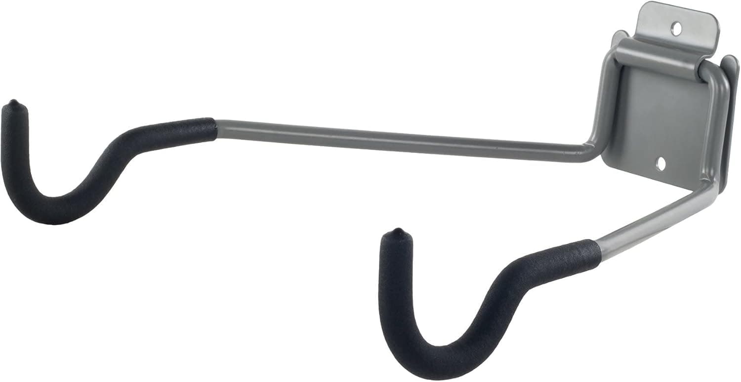 Stalwart Bike Wall Mount - EVA Foam Padded Bicycle Hooks with 50lb Capacity - Flip-Up Garage Bicycle Rack for Mountain, Road, and Kids Bikes by Rad Sportz