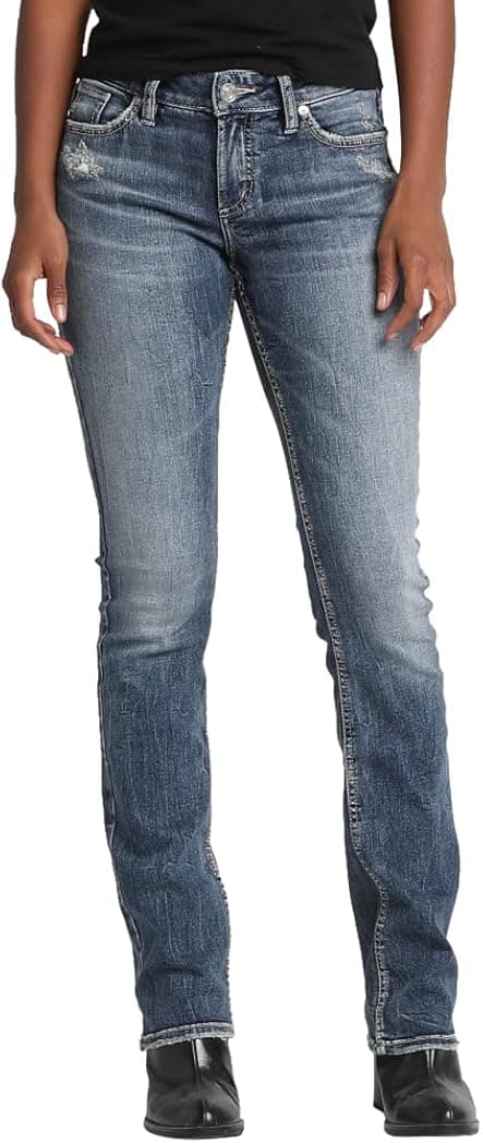 Silver Jeans Co. Women's Elyse Mid Rise Slim Bootcut Jeans-Legacy