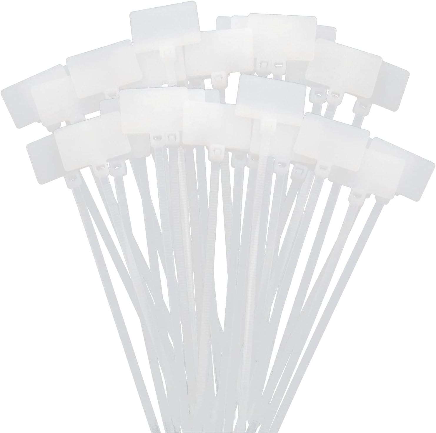 ITROLLE Nylon Marker Cable Ties 300PCS White Self-locking Wire Zip Ties Cable Mark Tags Label Tie Straps Nylon Power Marking Label