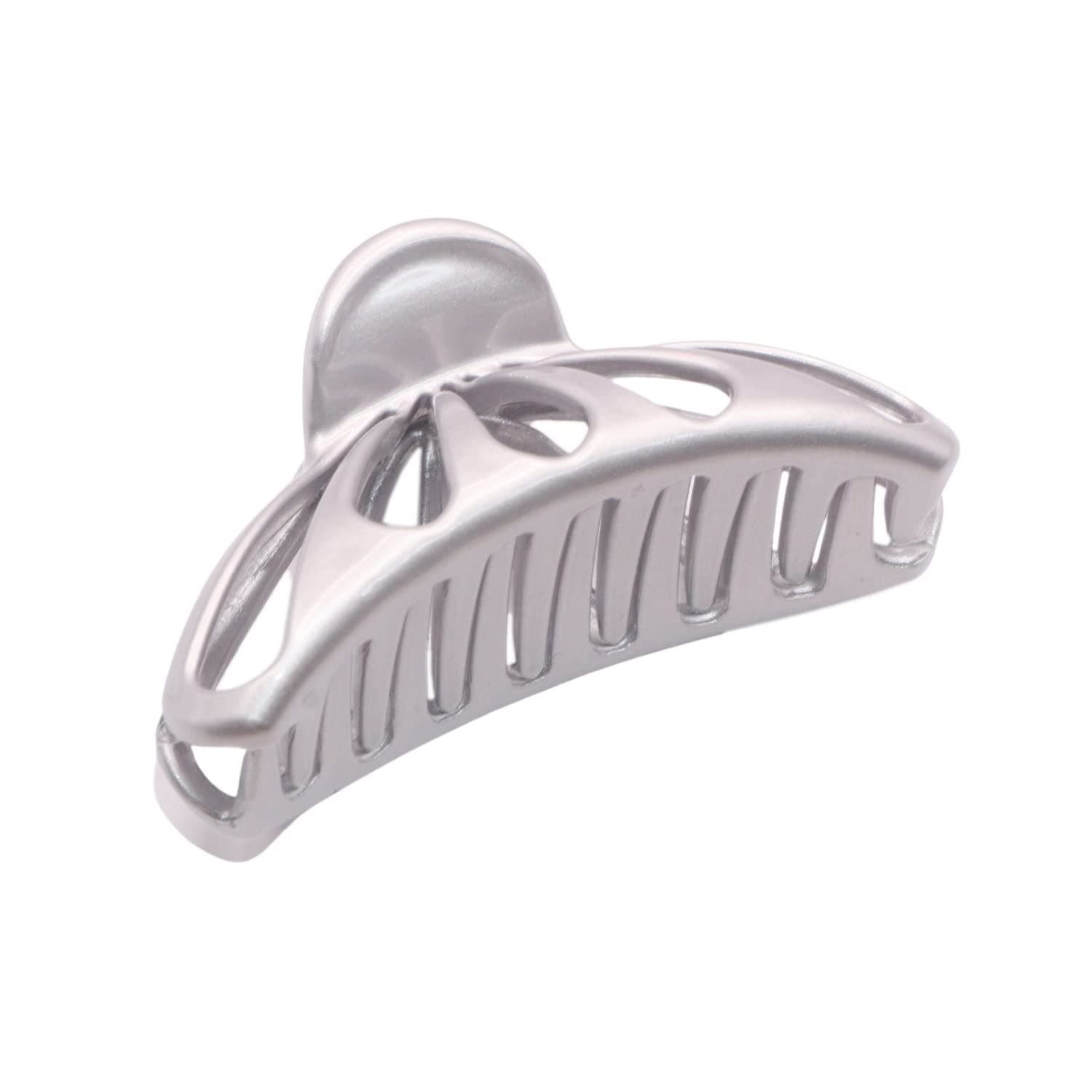 Parcelona French Small Rain Drop 2 3/4 Inches Celluloid Claw Jaw Hair Clip (Silver)