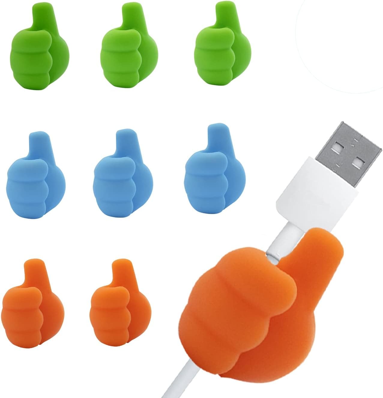 9pcs Cable Clips,Desk Cable Straps, Cord Organizer,Cable Management,Wire Holder,Cord Holder,Gift Cute Finger Silicon Material Wire Hiders for Organizing Cable Wires