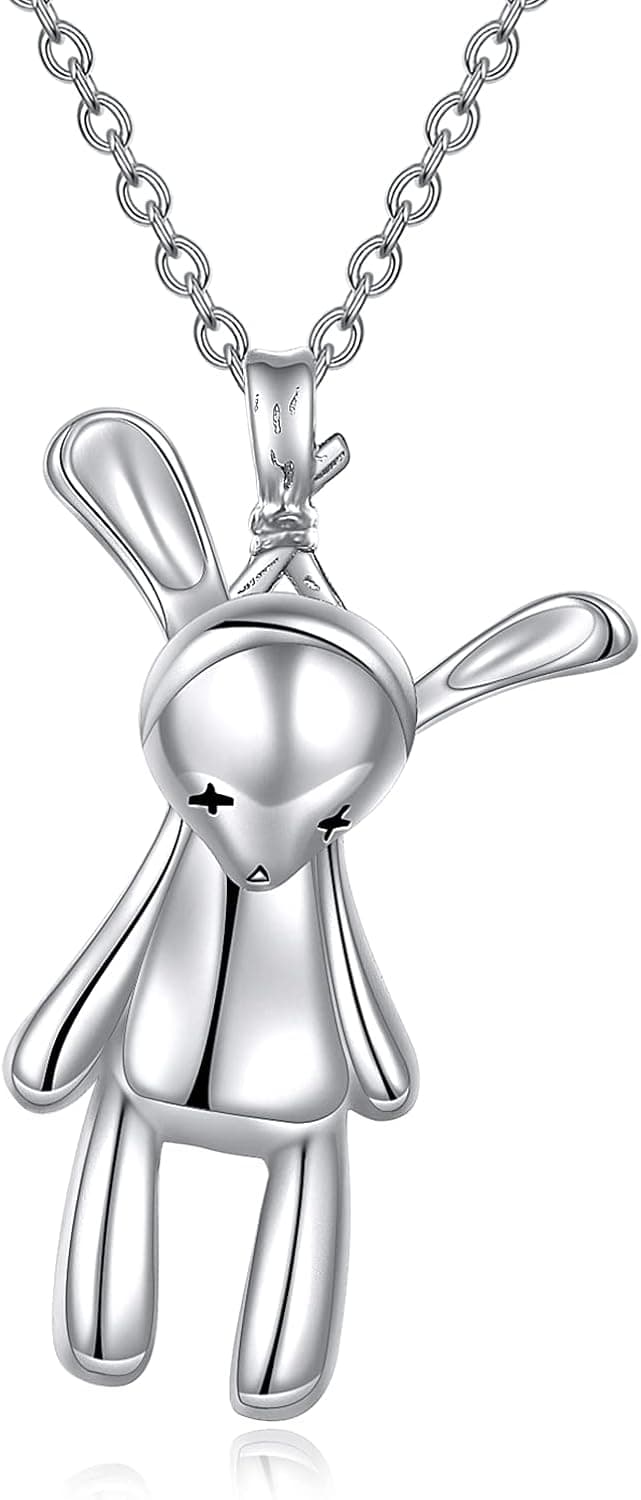 YFN Voodoo Necklace Sterling Silver Witch Voodoo/Evil Bunny Pendant Gothic Jewelry Gifts for Women Girls