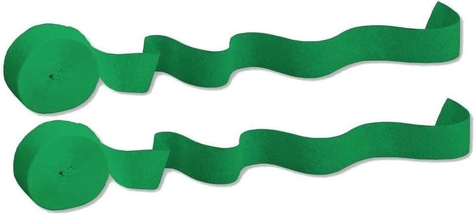 2 Pack - Touch of Color Crepe Paper Streamer Roll, 81-Feet each (162 total feet), Emerald Green