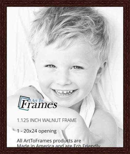 ArtToFrames 20x24 inch Walnut Stain on Red Oak Wood Picture Frame, WOM0066-80209-YWAL-20x24