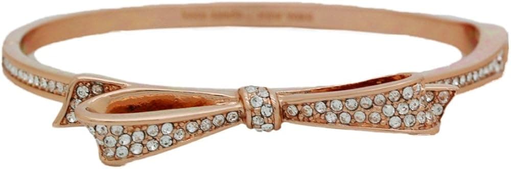 Kate Spade New York Love Notes Bangle Hinged Bracelet (Clear/Rose Gold)