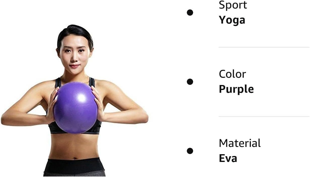MoldFun Mini Yoga Pilates Ball 10 Inch for Stability Exercise Training Gym Anti Burst and Slip Resistant Balls with Inflatable Straw