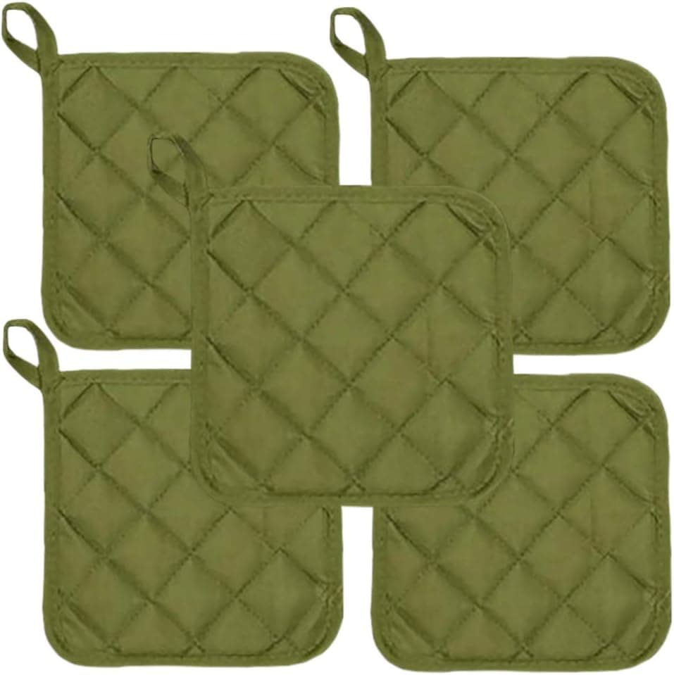 Lobyn Value Packs Economical Lightweight Bulk Potholders Ten (10) Pack Everyday Quality 6.5" Square Perfect for Craft Projects Sage Green