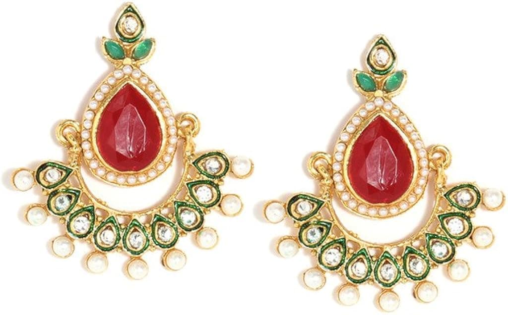 Bindhani Indian Bollywood Style Bridal Wedding Chandbali Earrings For Women