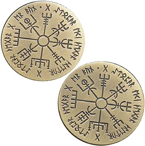 BirchRiver Wayfinder Coin - Bronze - Vegvisir - Norse Compass Collector - Wayfinder (1 Piece)