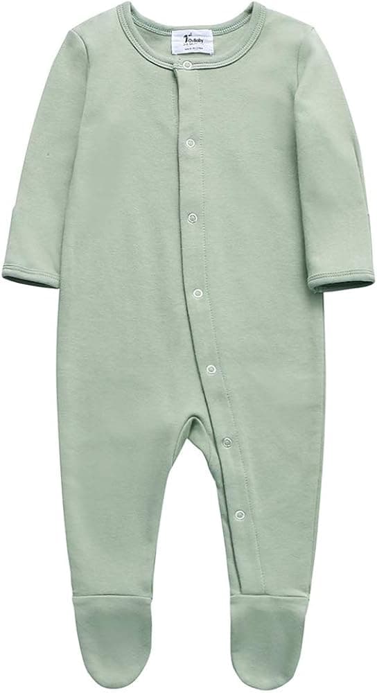 O2Baby Baby Boys Girls Organic Cotton Zip-Front Sleeper Pajamas, Footed Sleep 'n Play