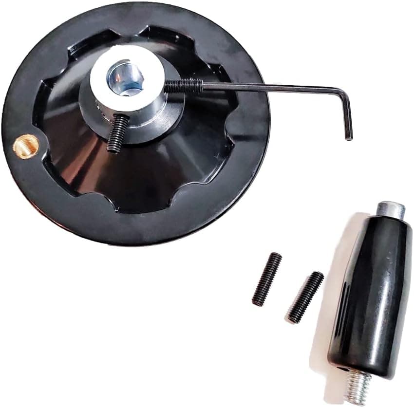 Masmoc 4" Metal Handwheel Fit 1/2" Shaft of Table Saw Drill Press Lathe Turning CNC, Round Hand Wheel Crank Come with Set Screws and Disassemble Handle