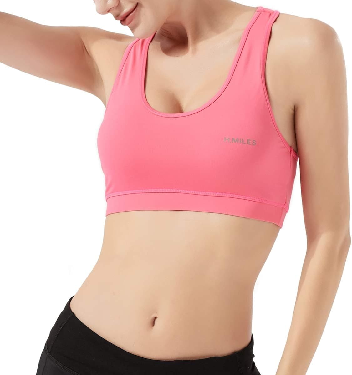 Sports Bra for Women with Removable Pad Yoga Racer Back Medium Impact Support for Workout Athletic Running Gym Activewear