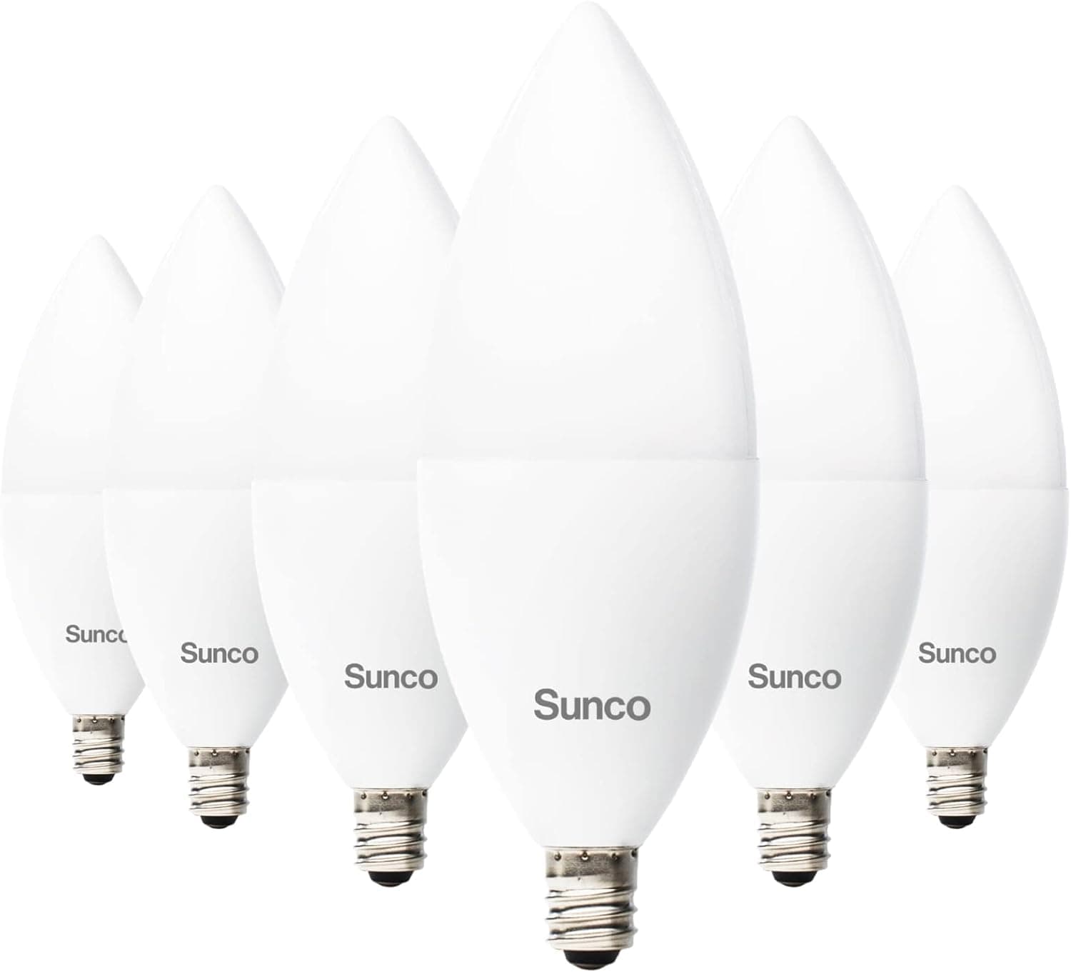 Sunco Dusk to Dawn Light Bulbs Outdoor Light Sensing B11 LED Candelabra Bulb, Photocell Sensor, 5W=40W, 4000K Cool White, 450 LM, E12 Base, Frosted, Decorative Light for Sconces – UL 6 Pack