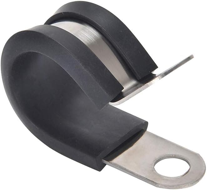Solarman 20 Pack 7/8 Inch Stainless Steel Cable Clamp, Pipe clamp,Metal Clamp, Rubber Cushioned Insulated Clamp, Tube Holder for Tube, Pipe or Wire Cord Installation