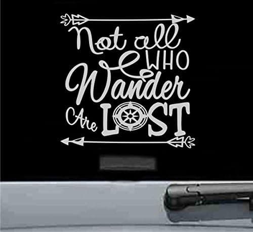 JS Artworks Not All who Wander are Lost Vinyl Decal Sticker (Silver)