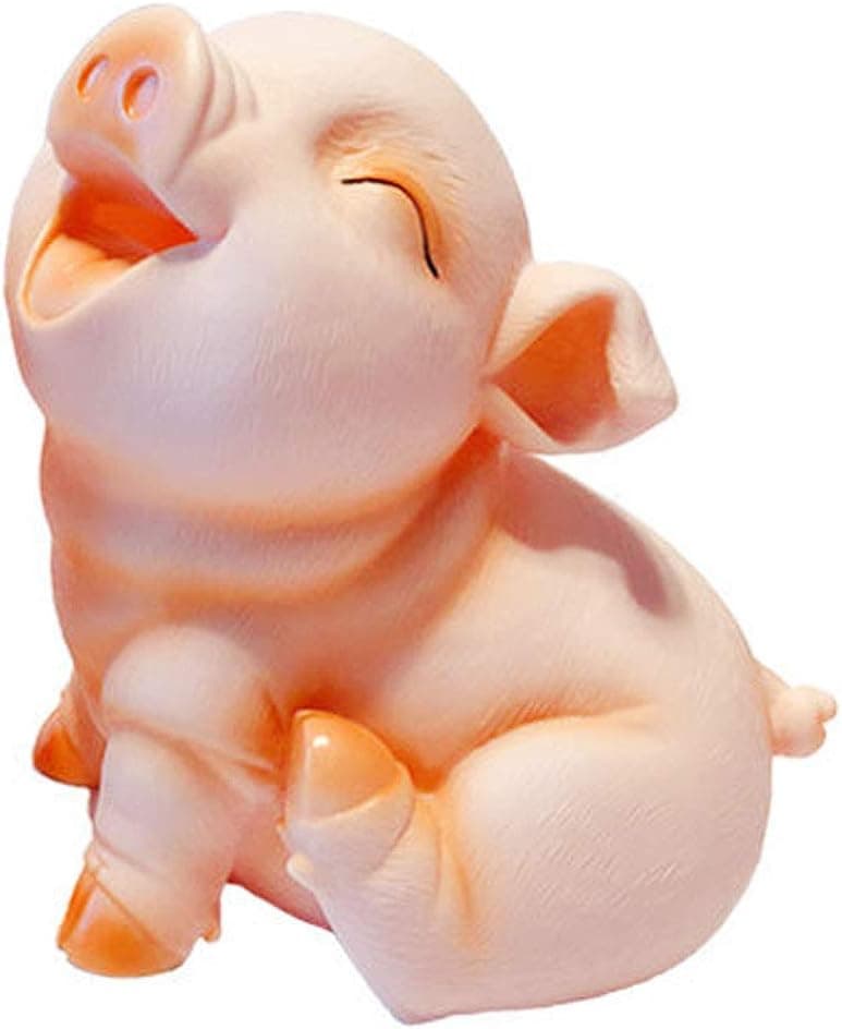 IBWell 7 inch Pink Funny Creative Pig Shape Coin Money Bank, Shatterproof Piggy Bank, Money Bank, Squint Piggy Pig