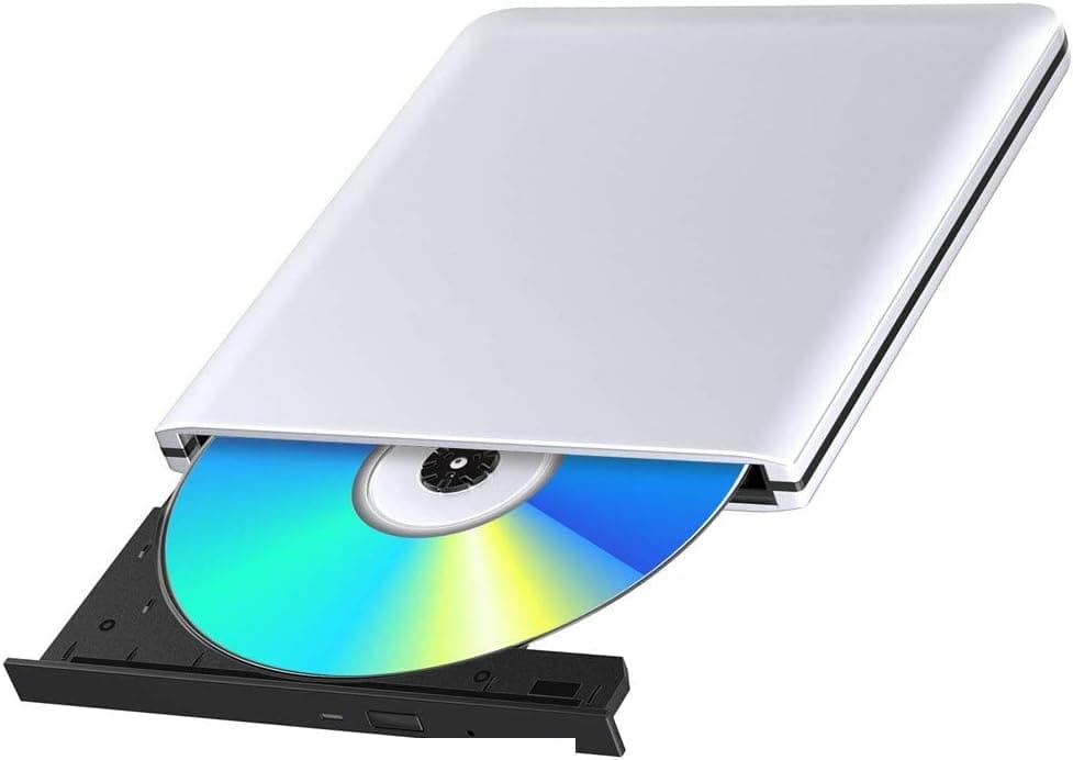 External Blu Ray DVD Drive 3D Burner, Portable 6X USB 3.0 Slim Bluray CD DVD Burner Player Writer Disk for Laptop MacBook OS Windows xp/7/8.1/10 (White)