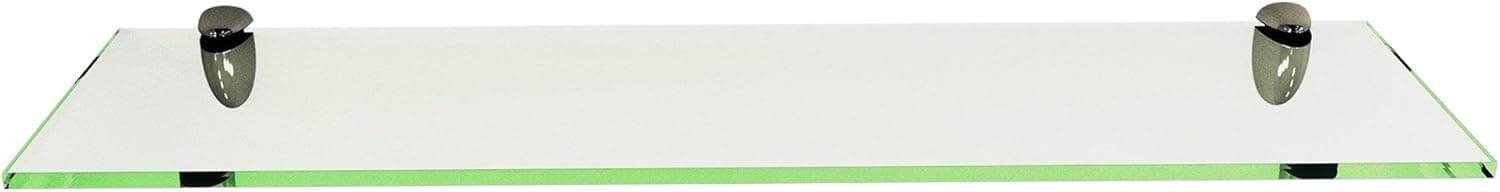Fab Glass and Mirror, Clear 6" L x 27" W, Rectangle Floating Glass Shelf Kit, 6" x 27"
