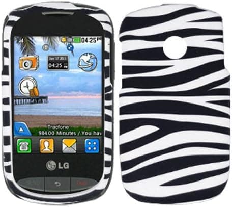 iFase Brand LG 800G Cell Phone Black/White Zebra Protective Case Faceplate Cover