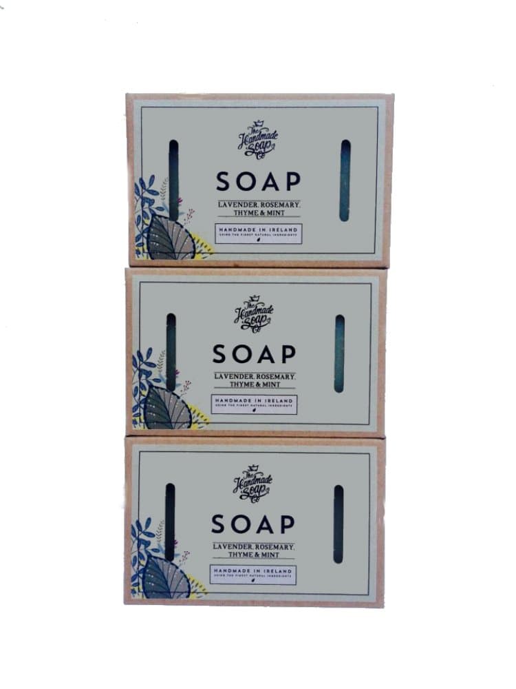 Handmade Soap Company - Natural Soap Bar - Environmentally Friendly Bar Soap for All Skin Types - 3 Pack (Lavender, Rosemary, and Mint)