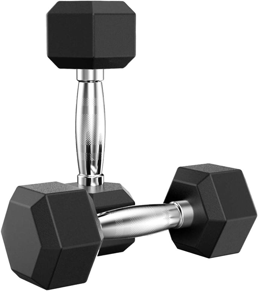Barbell Set of 2 Coated Hex Rubber Dumbbell with Metal Handles, Heavy Dumbbells Home Gym Fitness Arm Strength Training Equipment, Multi-Weight Optional - 5lbs,10lbs, 20lbs, 30lbs, 50lbs
