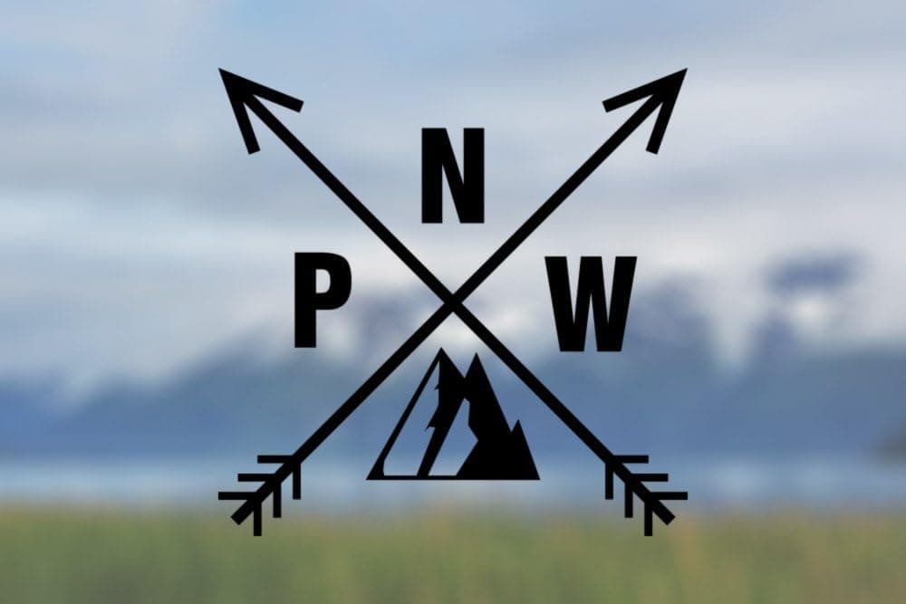 AK Wall Art Pacific Northwest PNW - Vinyl Decal - Car Truck Laptop - Select Size