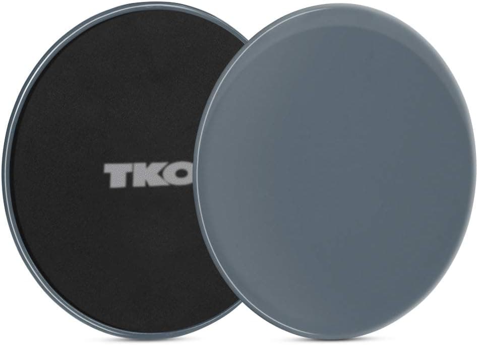 TKO Exercise Sliders Fitness Discs for Core, Ab Workouts | Double-Sided for Carpet and Hardwood Floors | Cardio, Glutes, Arms, Legs | Set of 2