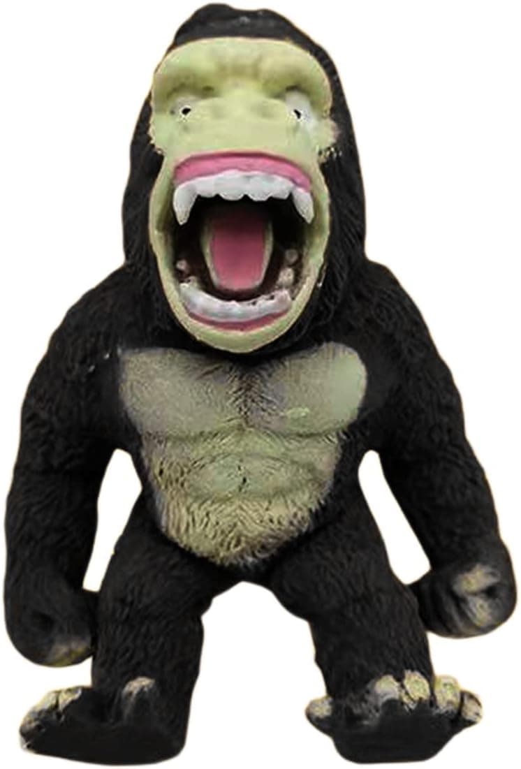 Funny Stretch Gorilla Fidget Squeeze Toys Stretching Pinching Push Grasp Orangutan Monkey Sensory Stress Relief Toys for Adults Teens Kids Halloween Christmas Party Gifts (03-Black)